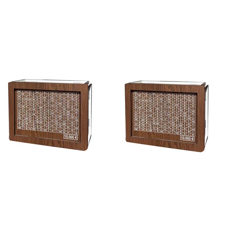 AA81-2X Retro Money Box Japanese Piggy Bank With Counter Coin Boxes Wooden Children Piggy Bank Budget,10000 Euros