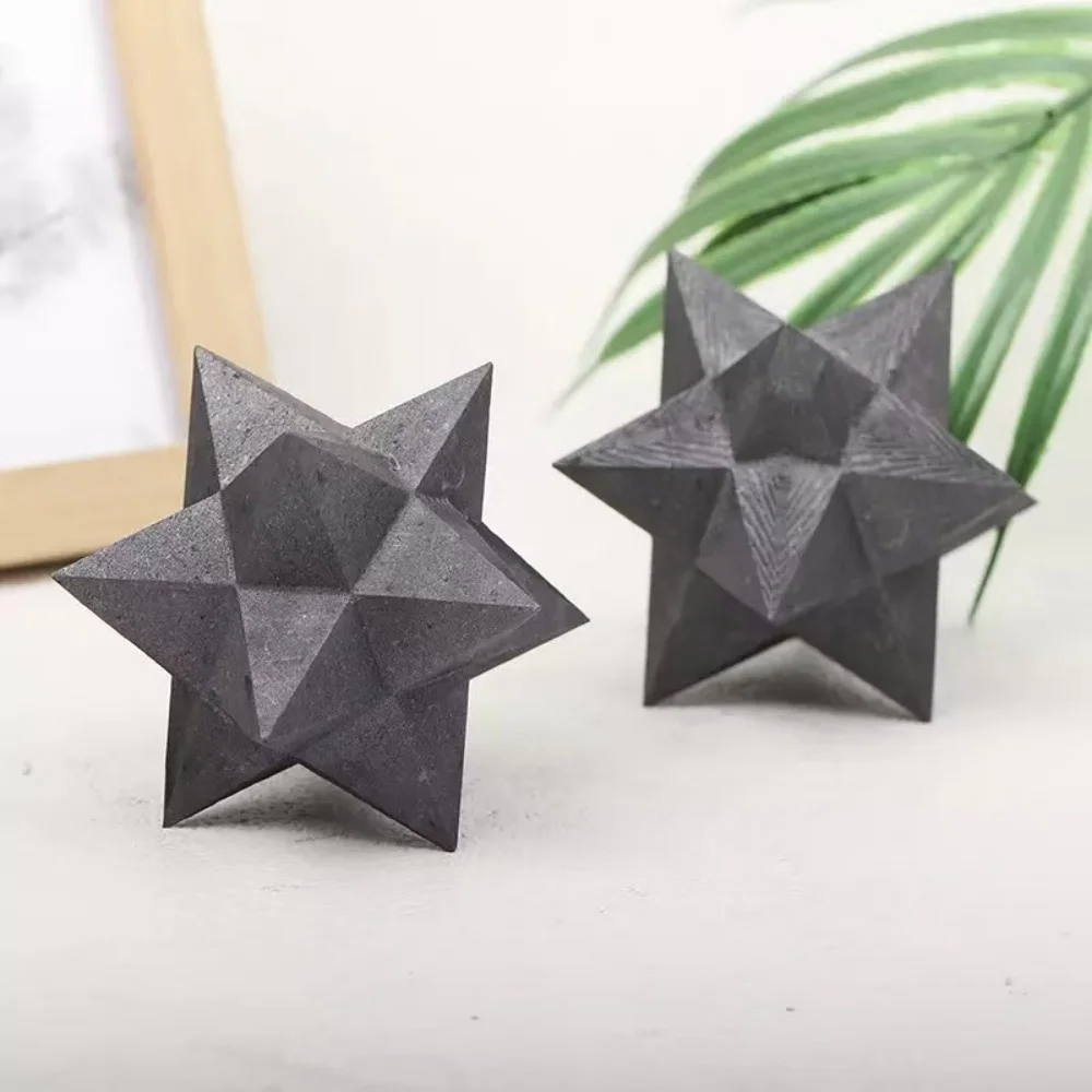 Natural Stone Shungite Merkaba Mineral Quartz Divination Healing Crystal Spiritual Room Decoration Elite Protection Wiccan