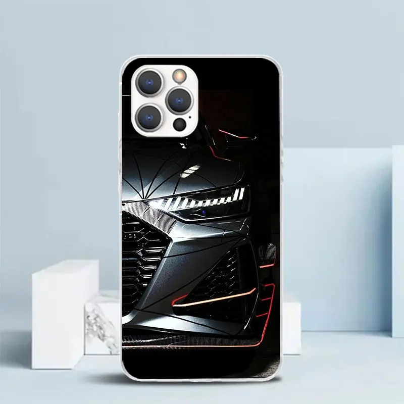 Super Car For A-Audis R-S Sport Phone Case For IPhone 16 17 Air 16E 15 14 Plus 13 Mini 12 11 Pro Max 7 8 + SE 2020 Soft TPU Back