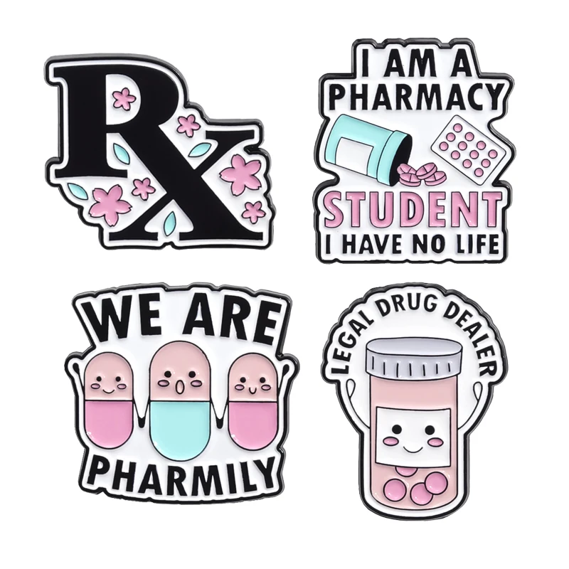 Cartoon Cute Pill Capsules Enamel Pins We Are Pharmily Creative Brooches I Am A Pharmacy Student Brooches Lapel Badge Wholesale