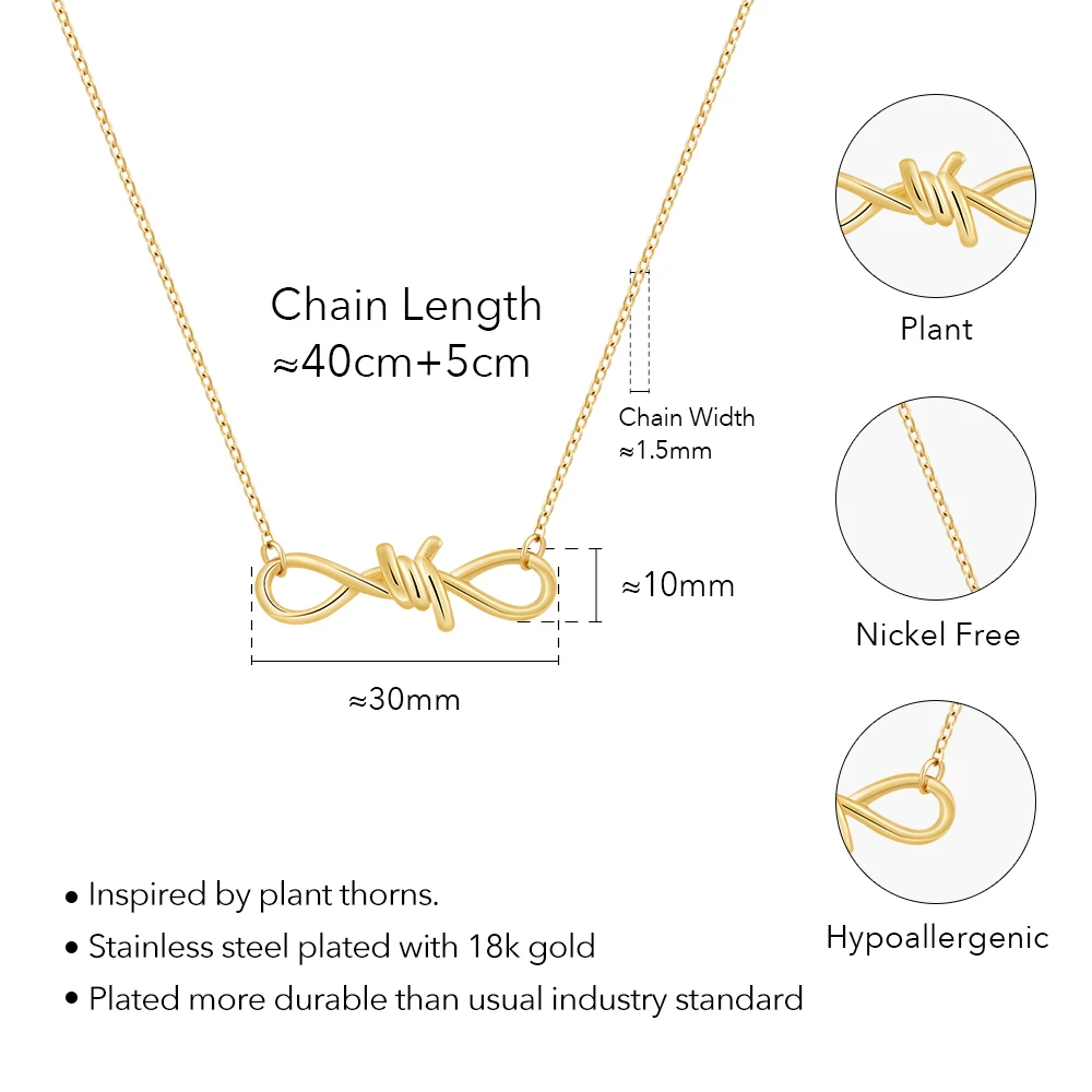 ENFASHION Collar Plant Thorns Pendant Necklace For Women's Stainless steel 18K Plated Gold Fashion Simple Dating Jewelry P243471