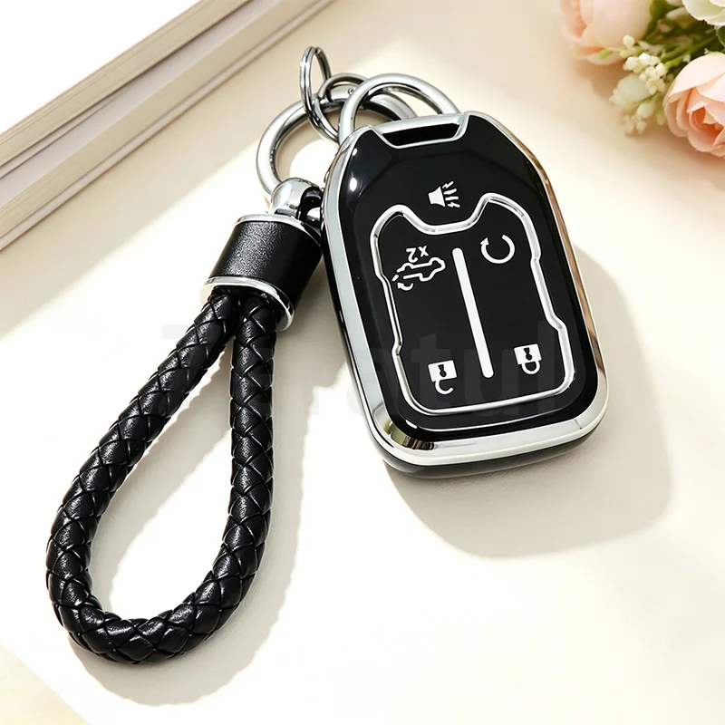 Silver Edge TPU Keyless for GMC Sierra 1500 2500HD 3500HD Terrain Acadia Car Key Fob Case Cover for CHEVROLET Silverado Suburban