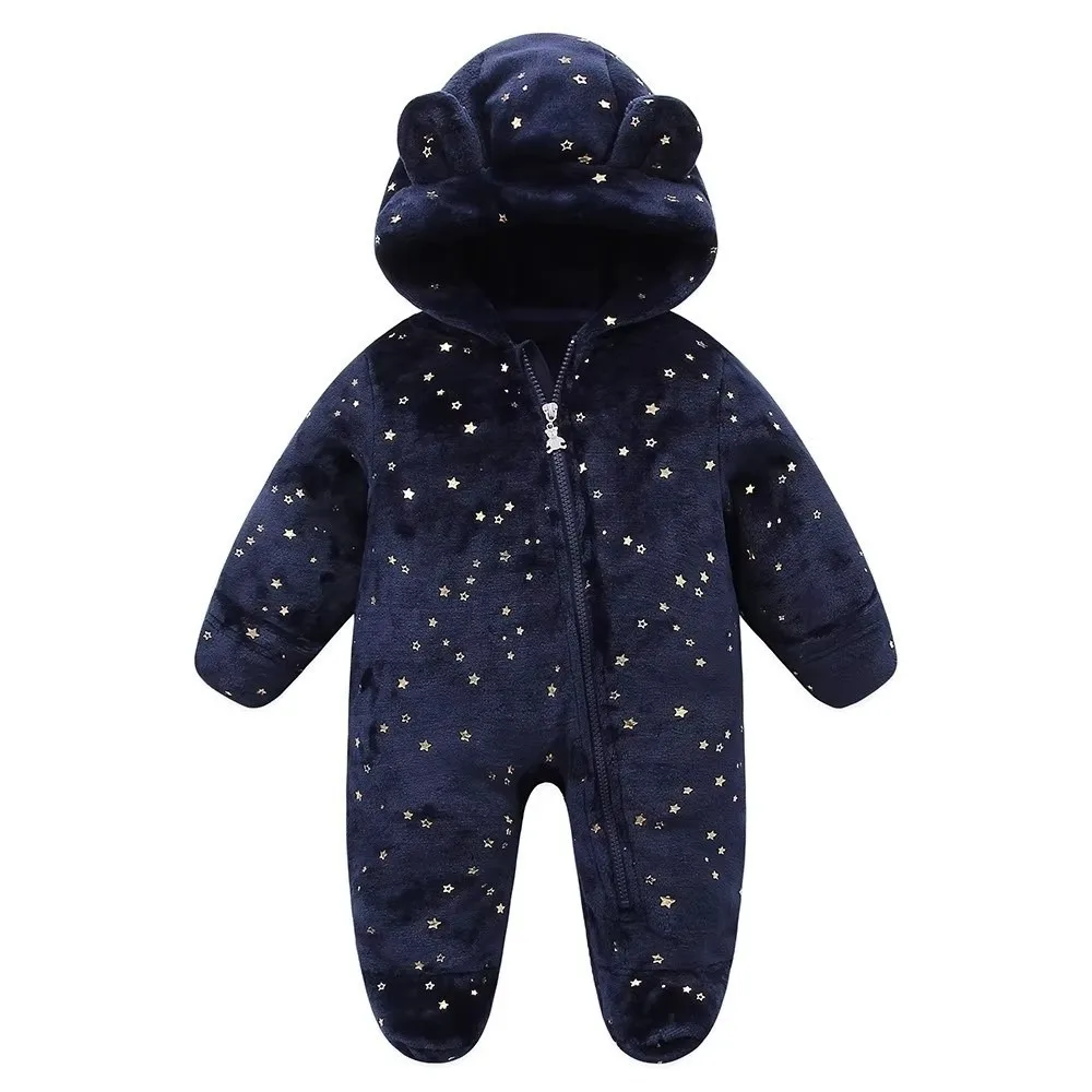 

Cute Flannel Newborn Baby Rompers Star Print Soft Warm Autumn Winter Bodysuit Sleepwear 0-12M Toddler Outfit For Boys & Girls