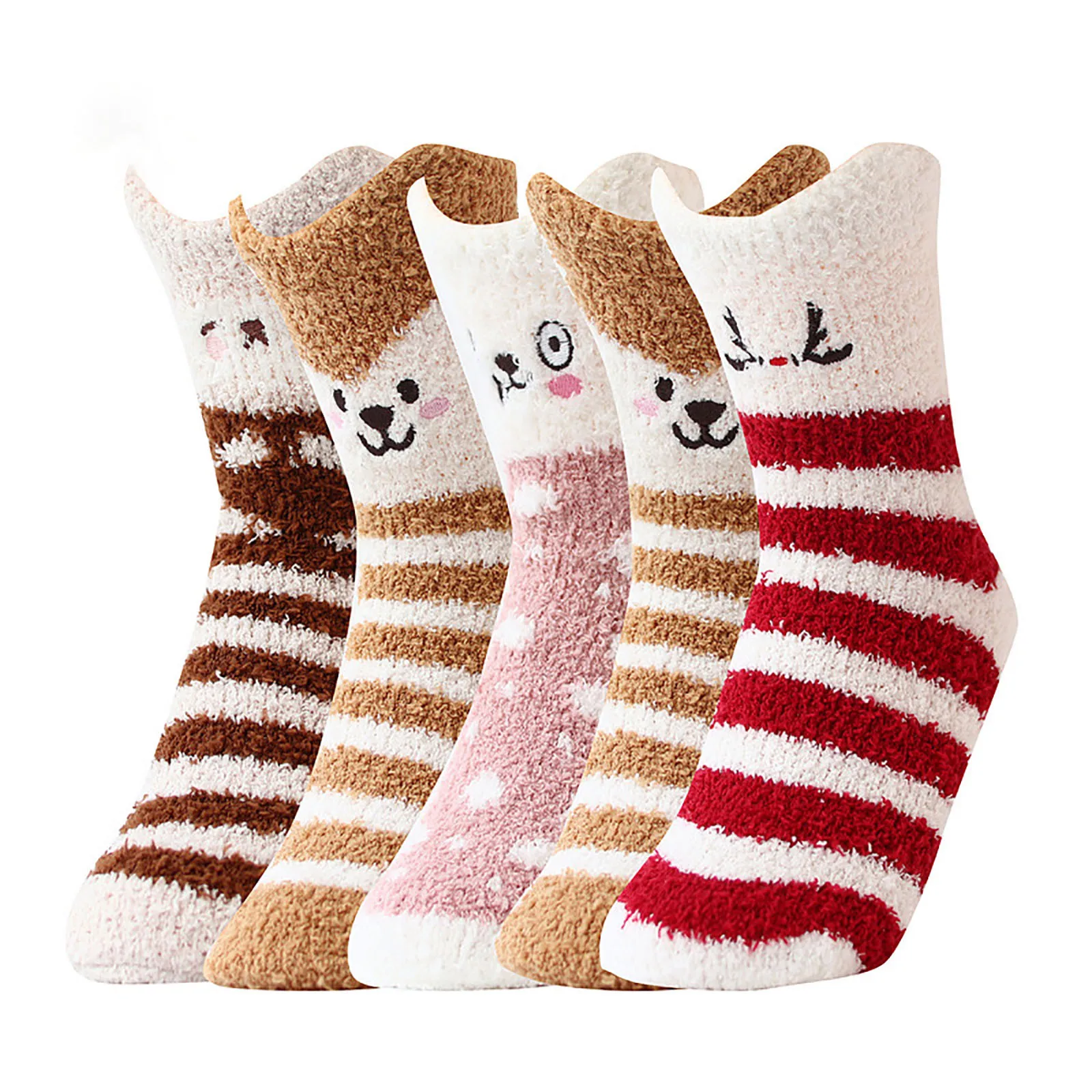 

Women Coral Velvet Socks Winter Fluffy Cute Cartoon Printing Ankle Sock Fleece Thicken Warm Soft Floor Home Sleeping Funny Socks