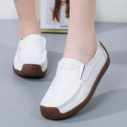 Spring Autumn Light Women's Flat Shoes 2022 New Comfort Plus Size White Women's Vulcanize Shoes Hollow Casual Women Loafers