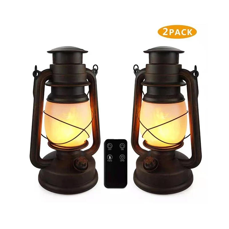 

Retro Portable Lantern Outdoor Camping Kerosene Lamp Dynamic Flame Light Battery Powered LED Table Lamp for christmas decor