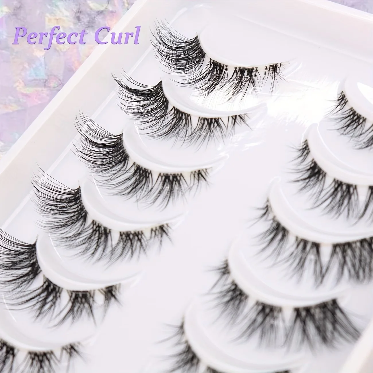 10 Pairs False Eyelashes Natural Lashes Fish Tail Crossed Design Lash Length Extends 2-15mm Extended Outer Corner Clear Band Rea