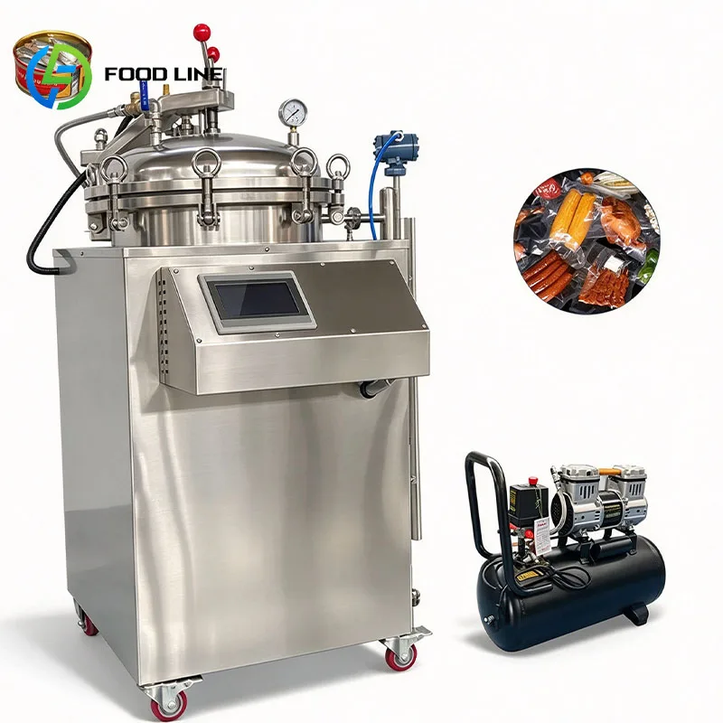 Automatic Food Retort Pressure Cooker Sterilizer for Pouch Packed Curry Rice and Pasta Meals Customized