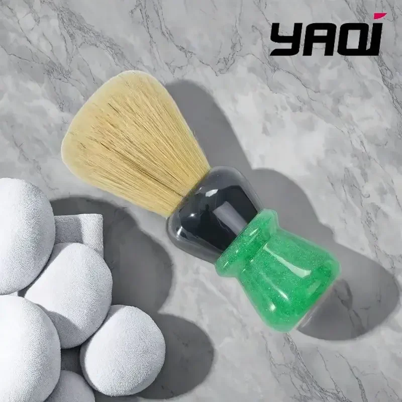 الرجال فرش الحلاقة الرطبة yaqi فرشاة الحلاقة الرطبة YAQI الأخضر فايبر 24 مللي متر الخنزير الخشن مقبض فرشاة الحلاقة للرجل الحلاقة الرطب