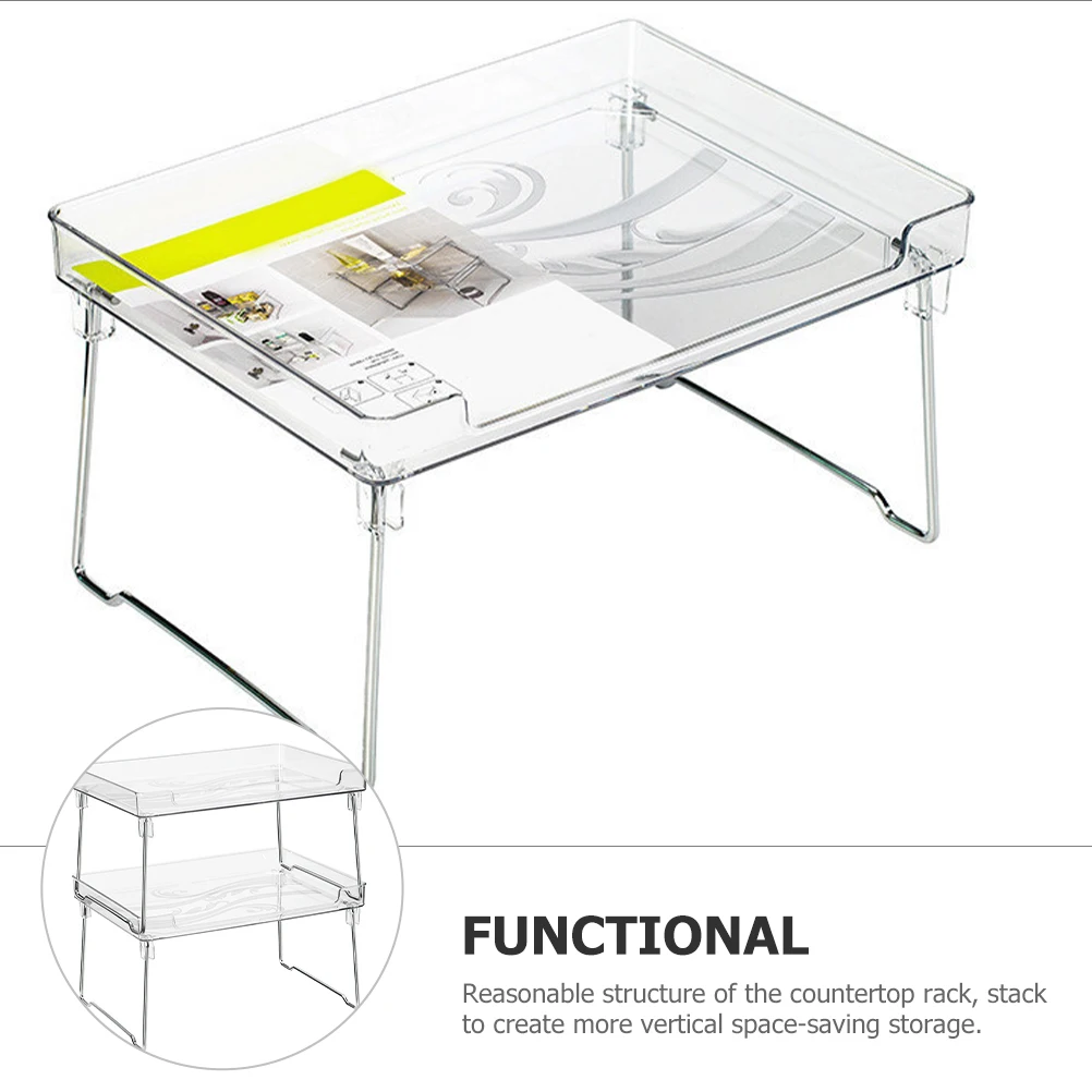 

2Pcs Spice Rack Organizer Sturdy Stackable Storage Racks for Kitchen Bathroom Seasoning Bottle Organizer Countertop Shelf