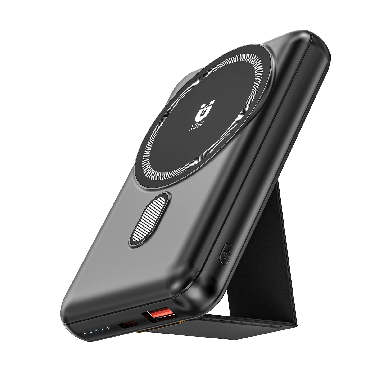Hganus 10000mAh 2-in-1 15W Kabellose Magnetische Powerbank mit Telefonhalter Schnellladung Externe Batterie Mag Powerbank Sicher für Telefon Xiaomi