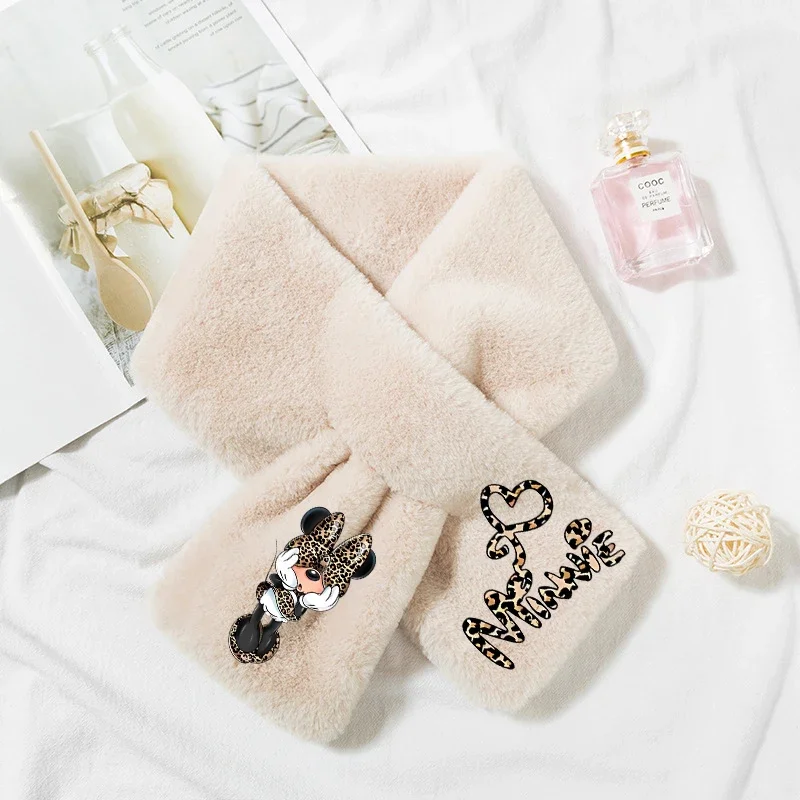 ديزني ميكي ميني ماوس وشاح قطيفة شتاء دافئ شخصيات كرتونية الرقبة الأوشحة سميكة منديل محشوة الاطفال النساء الرجال هدية