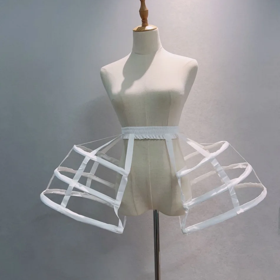 

Women Pannier Petticoat Baroque Hoop Birdcage Dress Support Underskirt Crinoline Cosplay Vintage Ball Gown Pluffy Girls Bustle