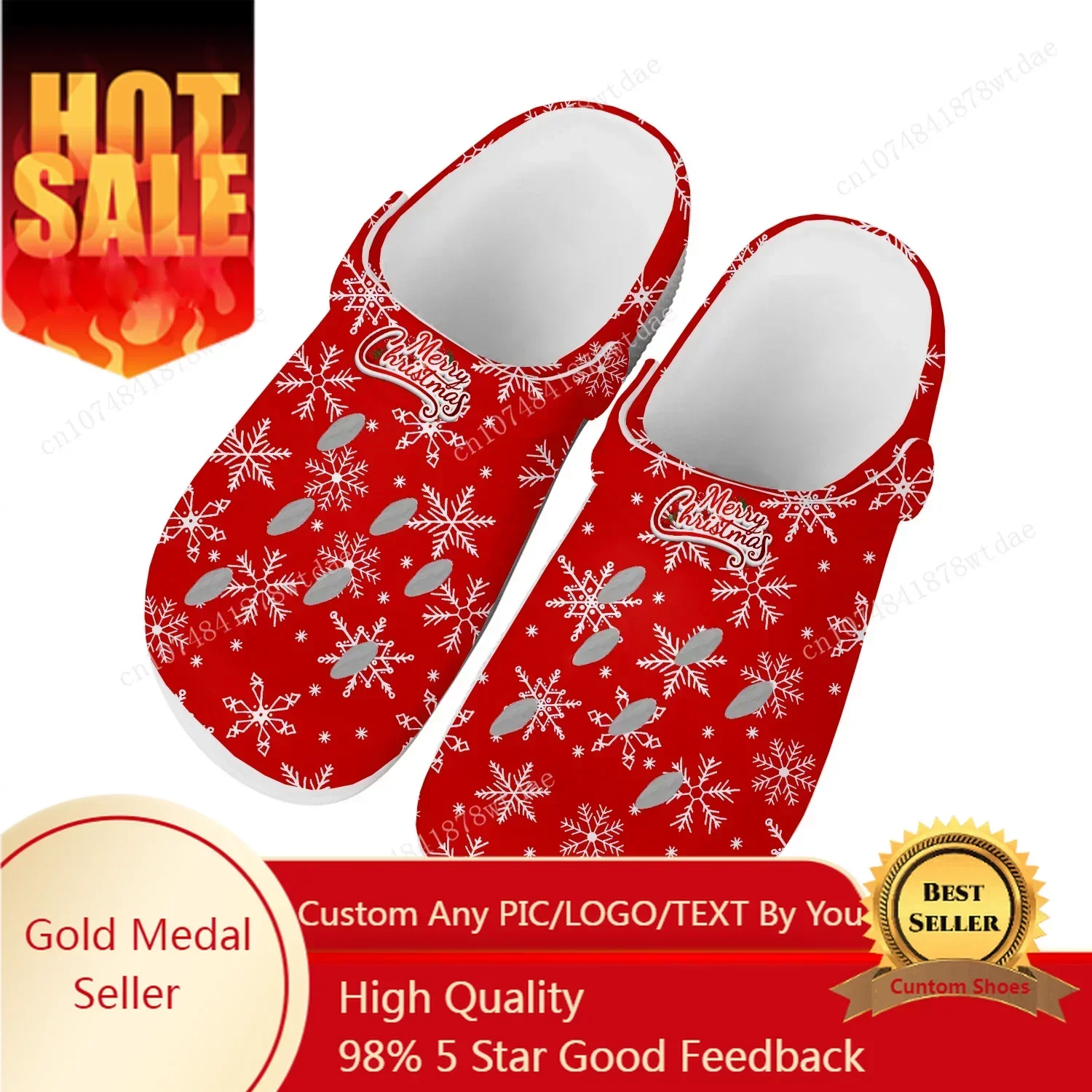 

Merry Christmas Gift Home Clogs Men Women Youth Boy Girl Customize Water Shoes Anime Cartoon Garden Beach Hole Slippers Sandals