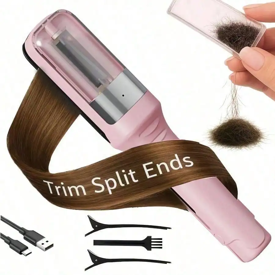 Women's Split End Trimmer, 2-In-1 Hair Cutting & Trimming Device With Clips, Salon-Quality Home Use, Suitable For Wet/Dry Hair, Hair Care Tool