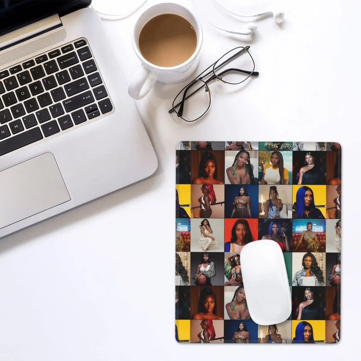 Aya Nakamura Photo Collage Mouse Pad Gamer PC Laptop Mats KeyboardComputer Gaming Office Accessories Desk Mat 7x9 in 22x18 cm