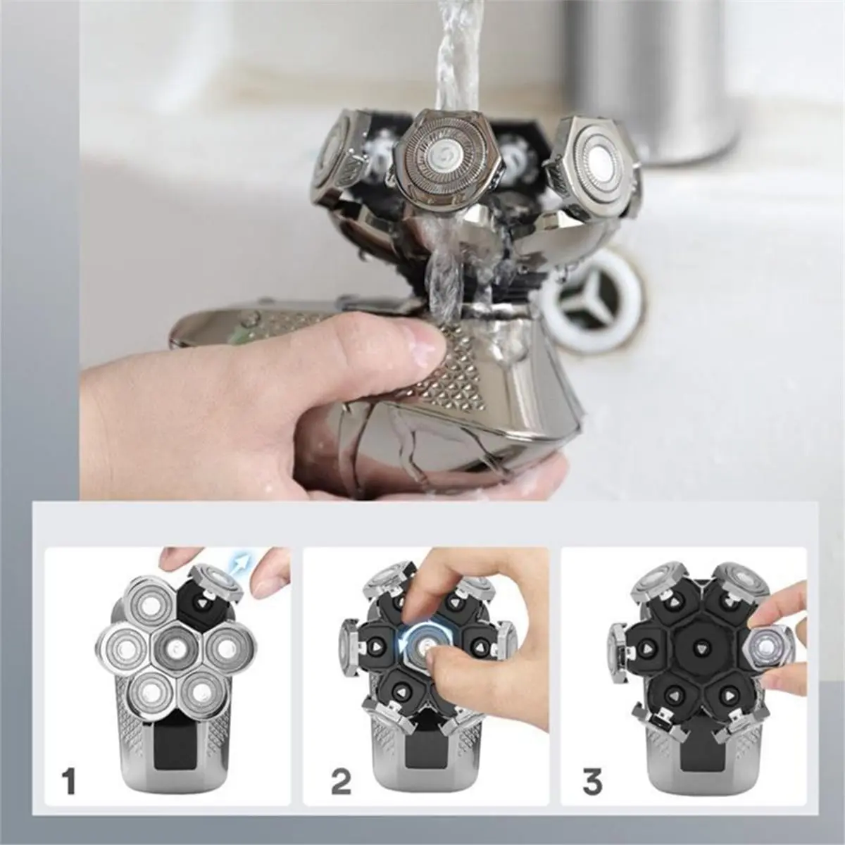 (A75U) Electric Shavers Replacement Heads for Bald Head Shaving 7D