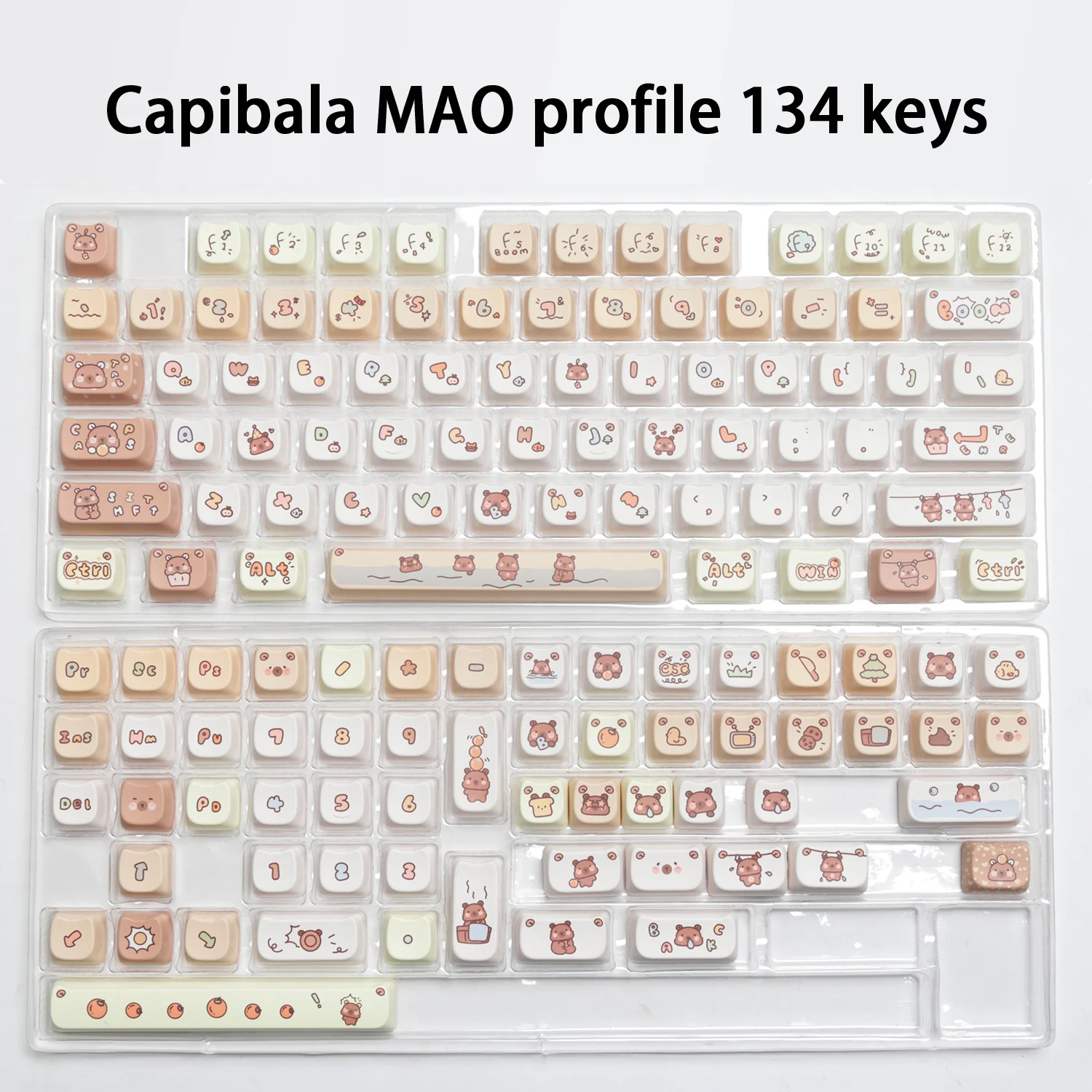 [In stock] Capibala Keycaps Dye-Sub MOA profile 134 Keys PBT Material