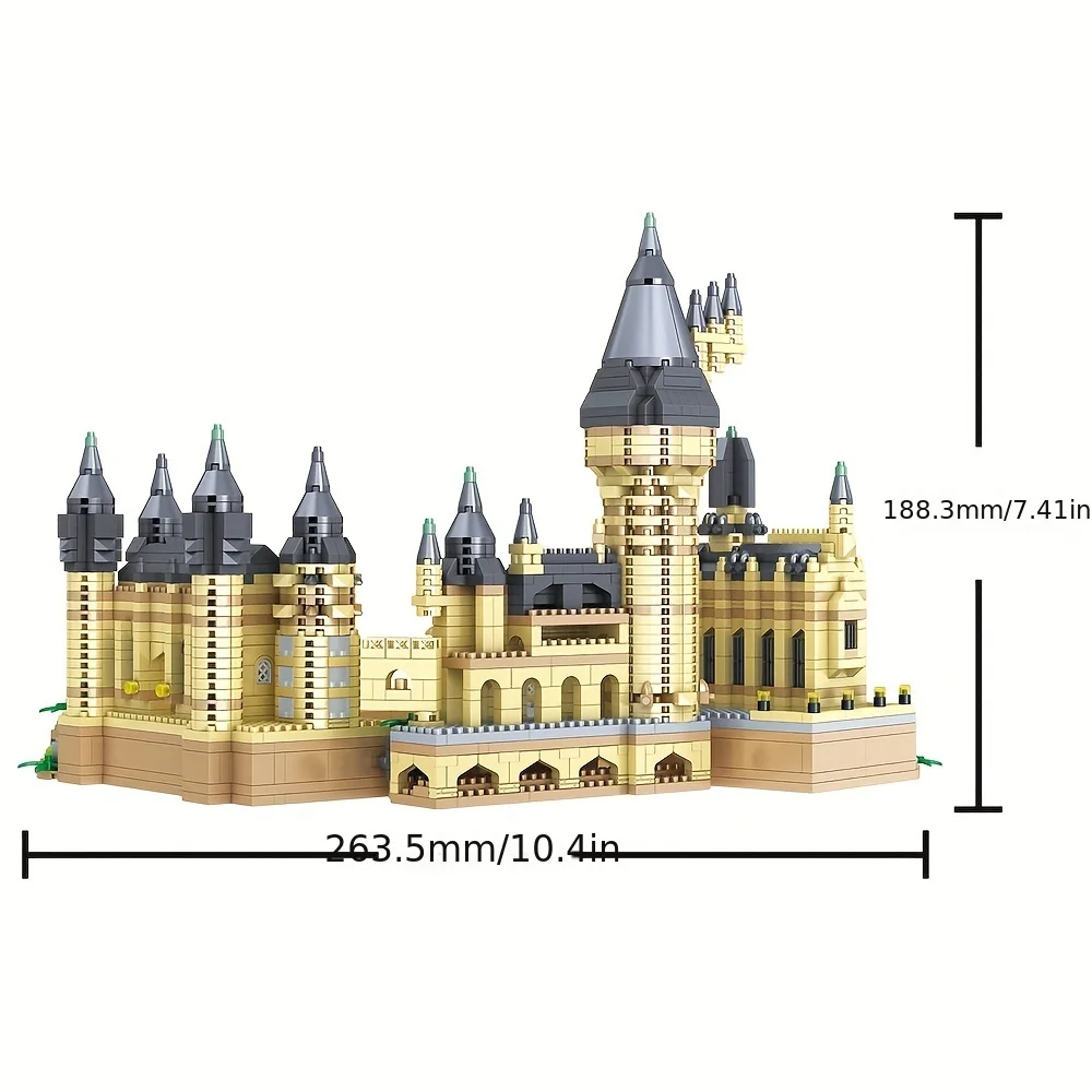 900PCS Creative Diamond Bricks Hogwarts Castle Magic College Building Blocks Construction Education Toys Gifts For Children Kids