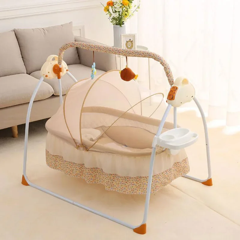 Berço de bebê elétrico com controle remoto, Balanço Auto Bed, Cesta de dormir, cadeira de balanço, cama recém-nascido, 0-36 meses, 2023