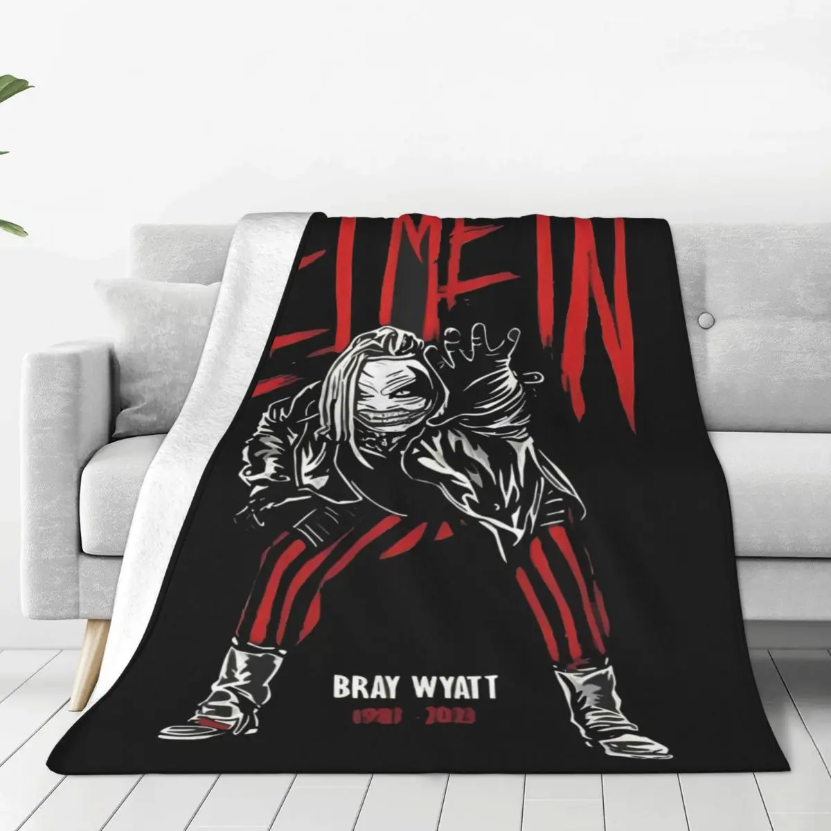 The Fiend B-Bray Wyatts Super Warm Blanket Horror Picnic Throw Blanket Winter Aesthetic Design Flannel Bedspread Sofa Bed Cover