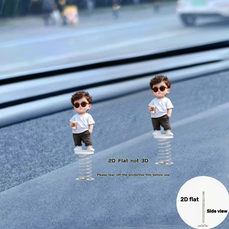 Handsome Cool Boy 2D Flat Acrylic Car Interior Decoration Ornament Classmates Students Exquisite Gift for Halloween Christmas