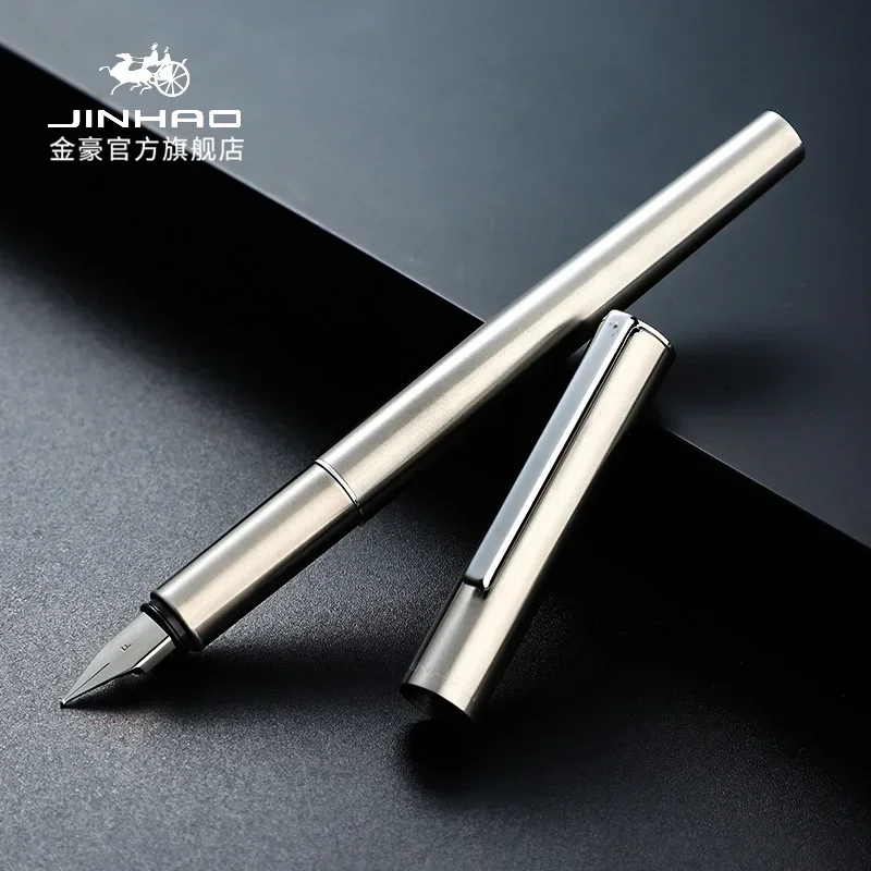 Imagem -03 - Jinhao-caneta Tinteiro para Canetas de Tinta Caligráfica ef f Nib Todo Aço Corpo Preto Fosco Luxo Elegante Escolar Material de Escritório Papelaria 35