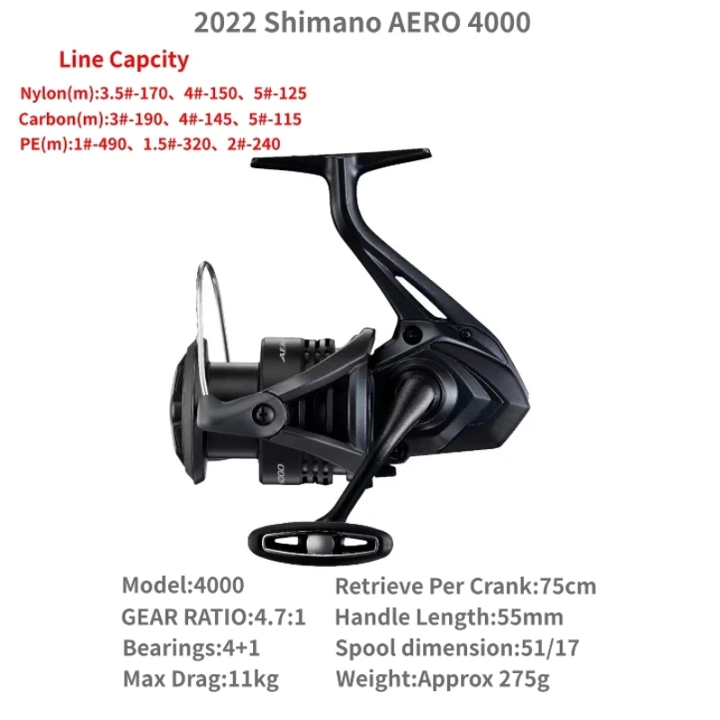 2022 NEW SHIMANO AERO XR AERO BB AERO C3000 4000 C5000 Fishing