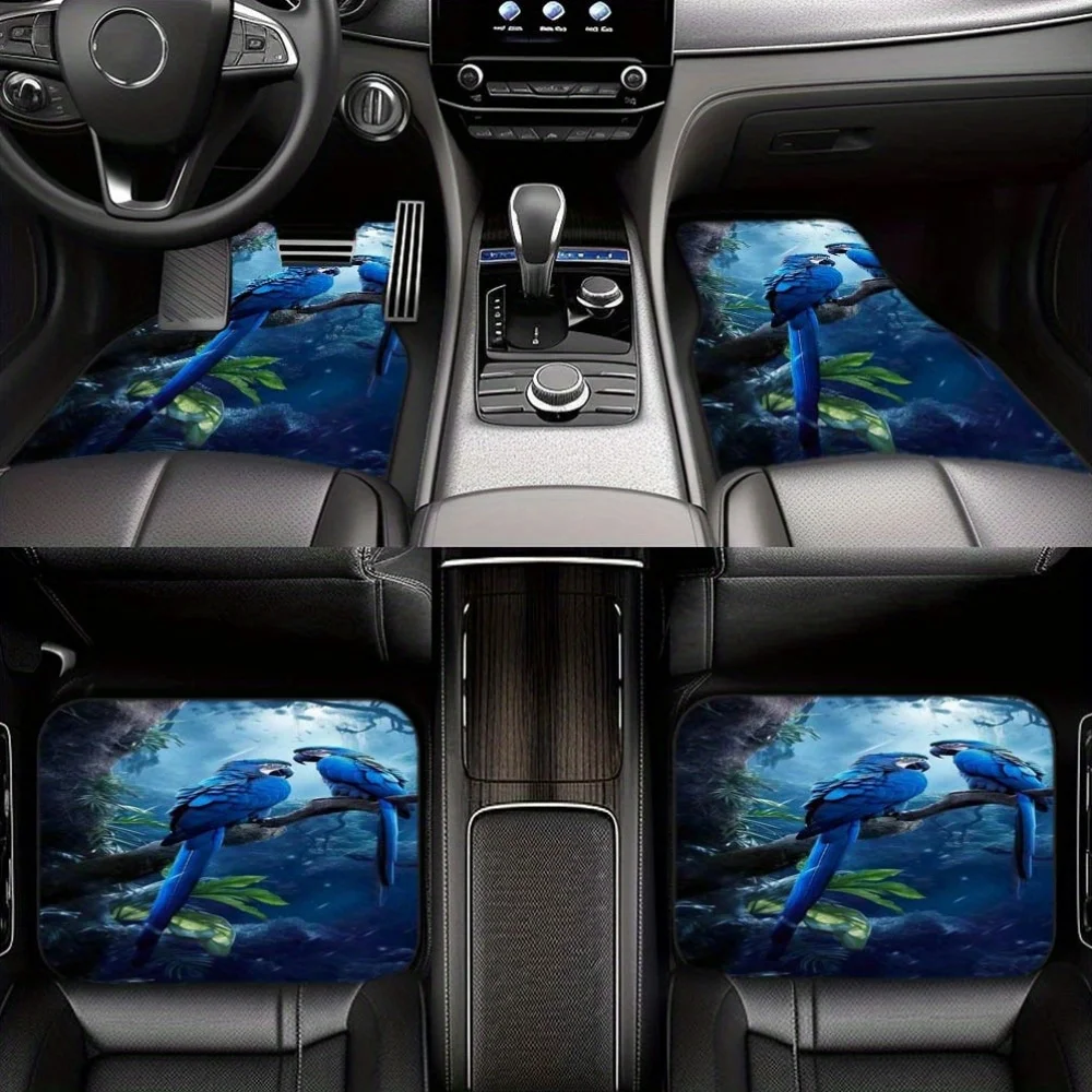 4pcs, Car Floor Mats Car Foot Mats, Cute Parrot Print Car Foot Mats - Universal Fit For Most Cars, Holiday Gift. Protect Your Ca