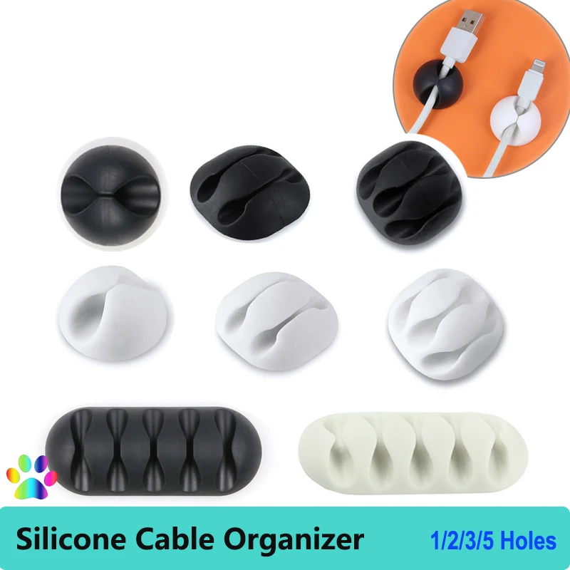 1~150Pcs Cable Organizer Silicone Cable Management Winder Desktop Tidy Clip Holder Mouse Keyboard Headphone Wire Arrangement