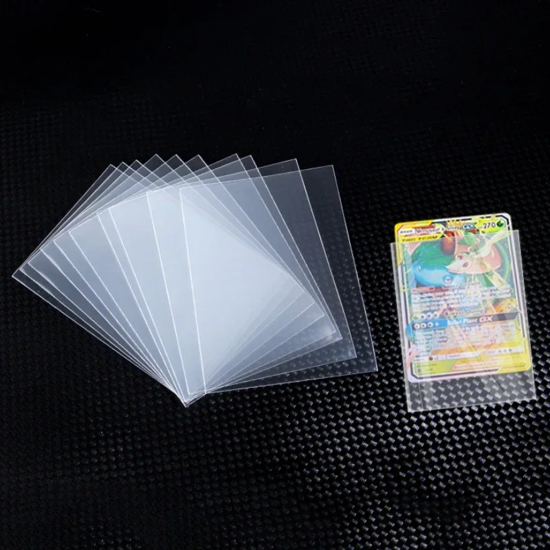 Film de protection transparent pour cartes Pokémon, sac de rangement étanche, protecteur de carte d\'identité, jeu de cartes de collection, 65x90mm,