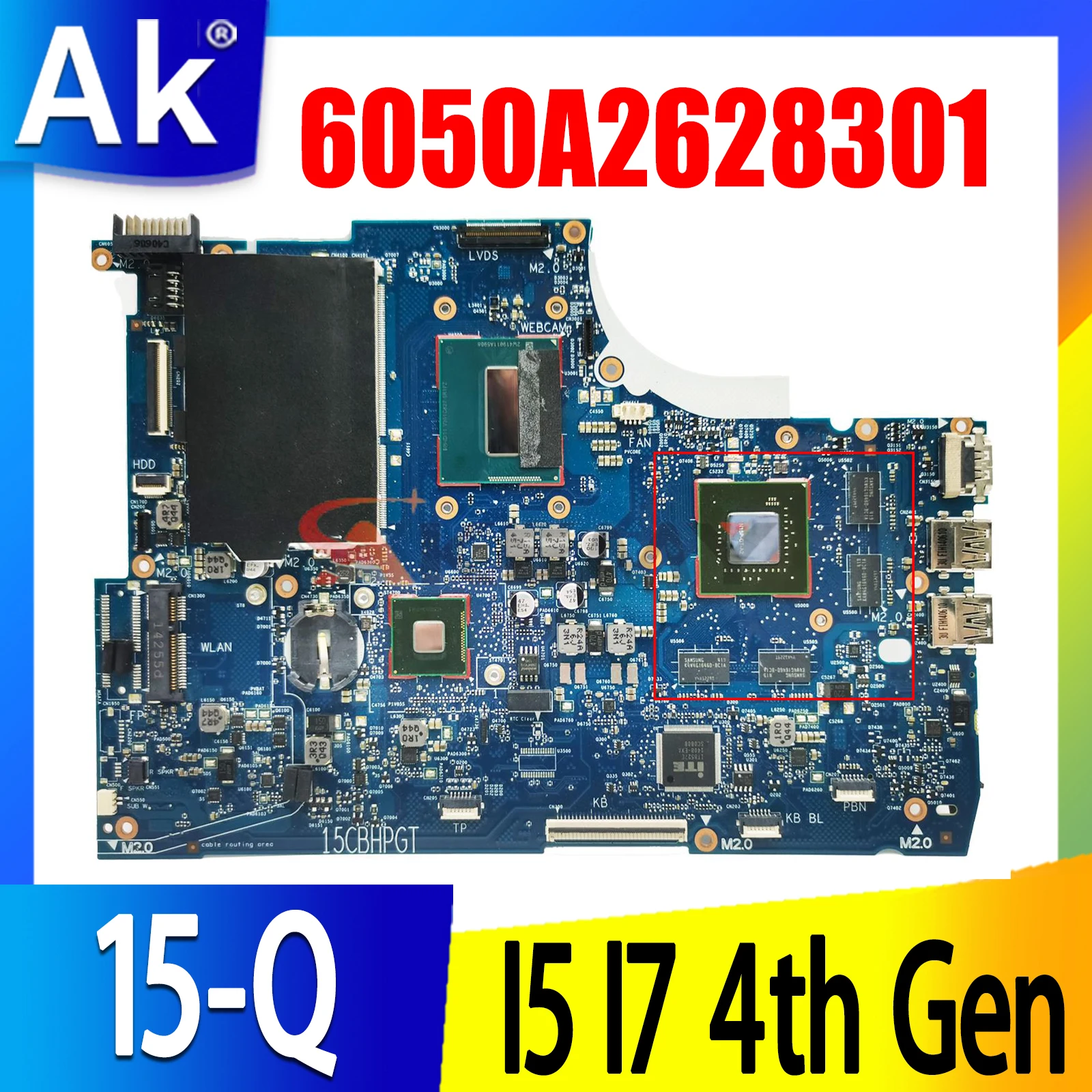 

For HP Envy 15 15-Q 15T-Q Laptop Motherboard 765736-501 765736-001 6050A2628301 MB A02 i7-4712HQ GTX850M V4G DDR3L 100% tested
