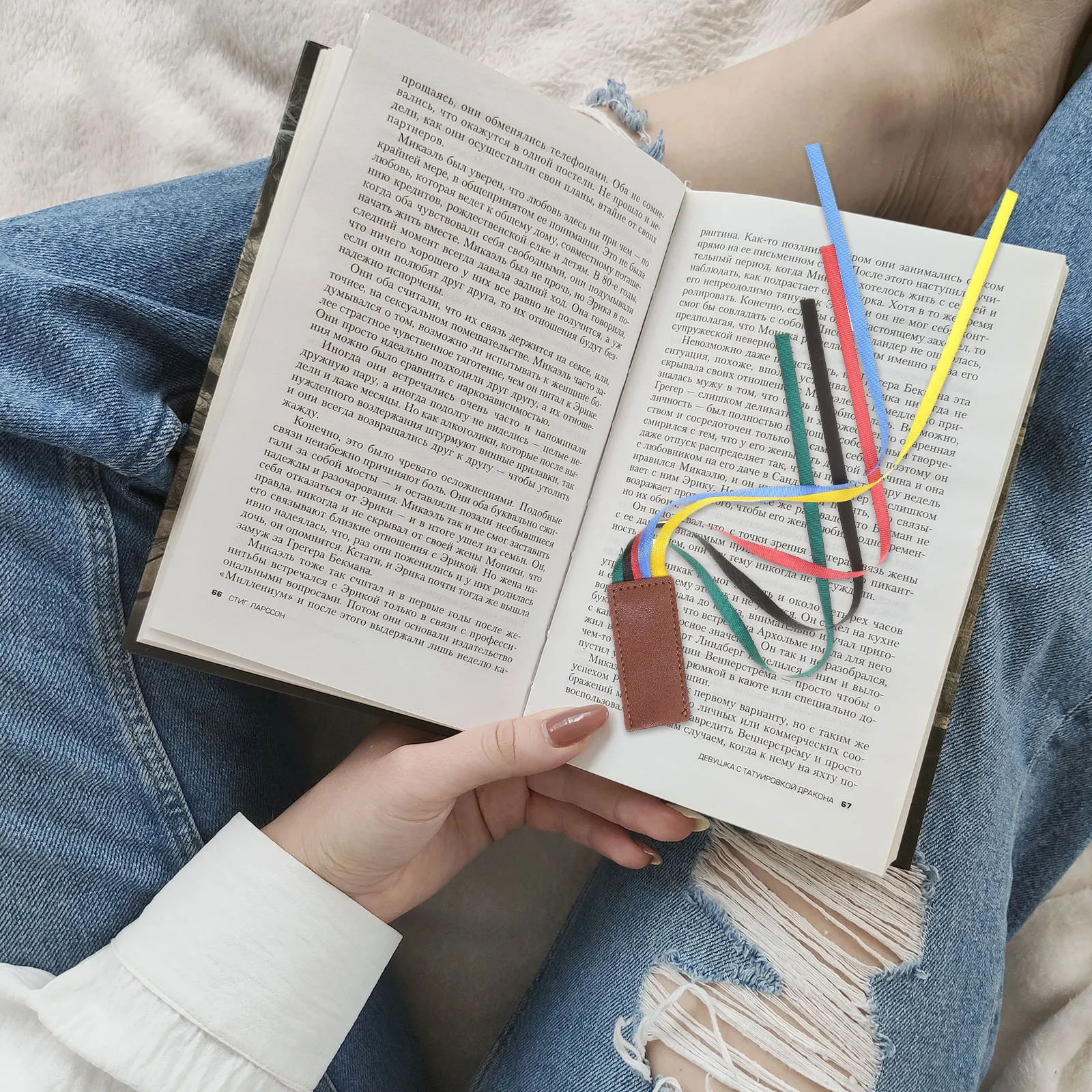 3 Pcs Ribbon Bookmark Smooth Book Page Marker Colorful Ribbon Bookmarks PU Bible Reading Accessories Student