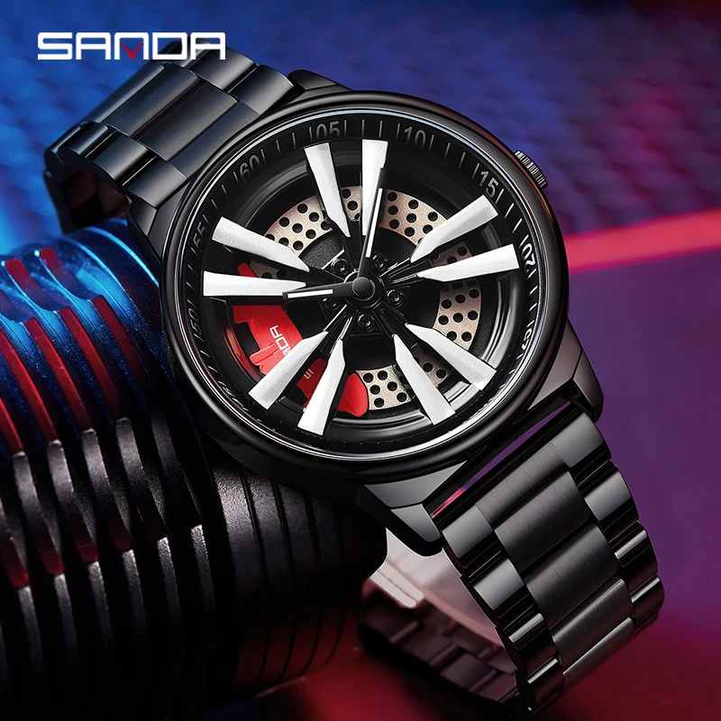 SANDA P1111 New Luxury Men\'s Watches Top Brand Fashion Steel Business Quartz Watch Waterproof Wristwatch Clock Relogio Masculino