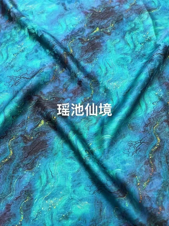 Blue Tears 25Momme Transparent Flower Rose Red Cloud Yarn Silk Fabric Dress Cheongsam Silk Fabric