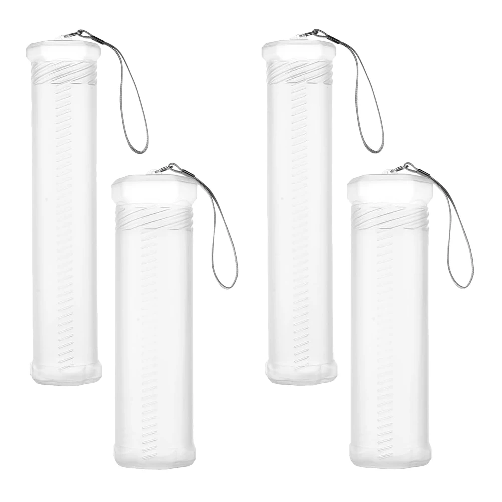 

4pcs Retractable Storage Tube Clear Plastic Craft Tool Holder for Paint Brushes Artist Supplies Stationery Organization
