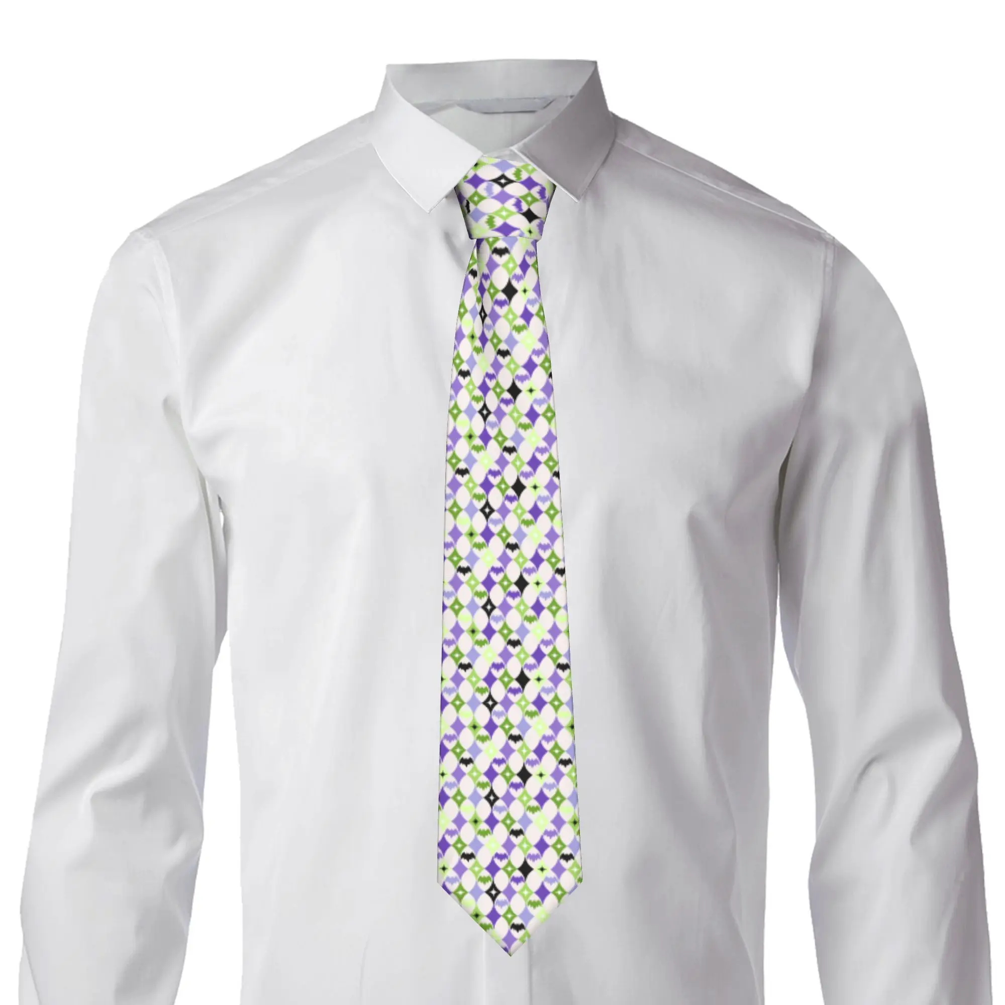 Formal Harlequin Bats Black Green Purple Neck Tie for Business Mens  Cute Animal  Neckties