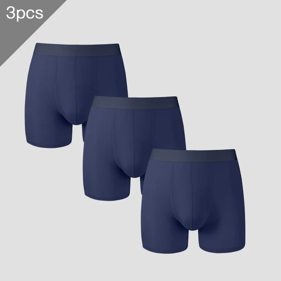 

Трусы из ледяного шелка, 3 шт., мужские спортивные брюки с защитой от натирания, толстые брюки большого размера, длинные брюки на плоской подошве, летние тонкие брюки с четырьмя углами