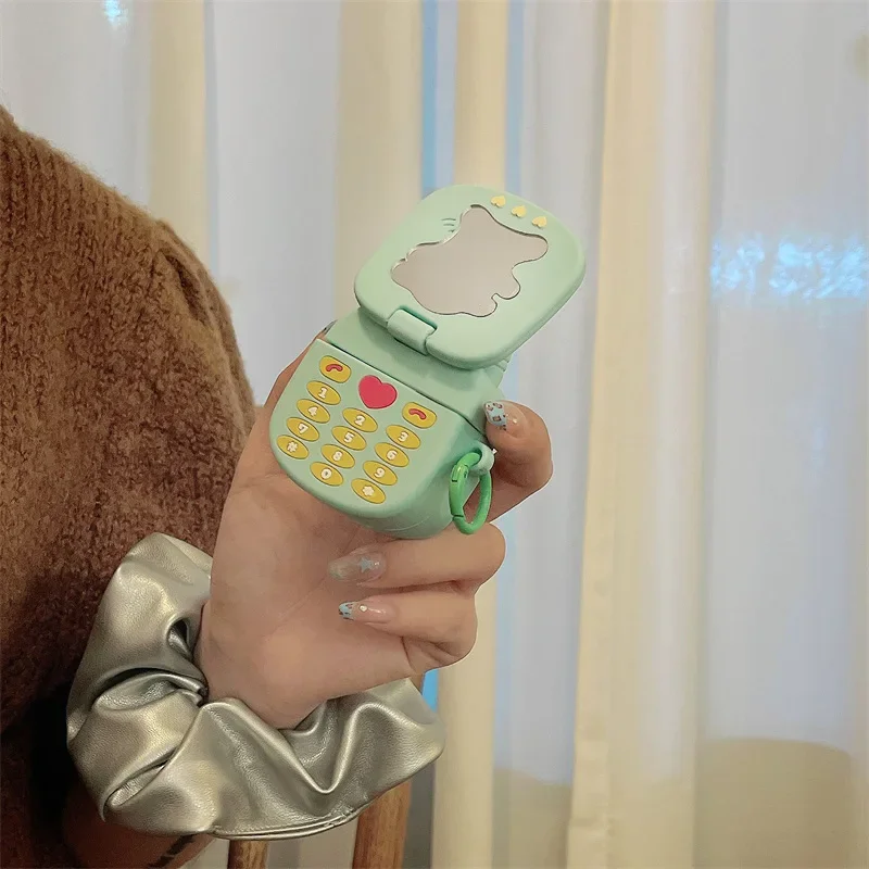 Lindo perro Mini funda de teléfono con tapa para AirPods 4 Airpod 1 2 3 Pro Pro2 auriculares Bluetooth caja de carga funda protectora para auriculares