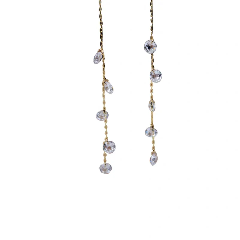 رائجة البيع 925 فضة أقراط زركونيا النسخة الكورية هدية عصرية فاخرة أنيقة الأذن الحلي للنساء #2