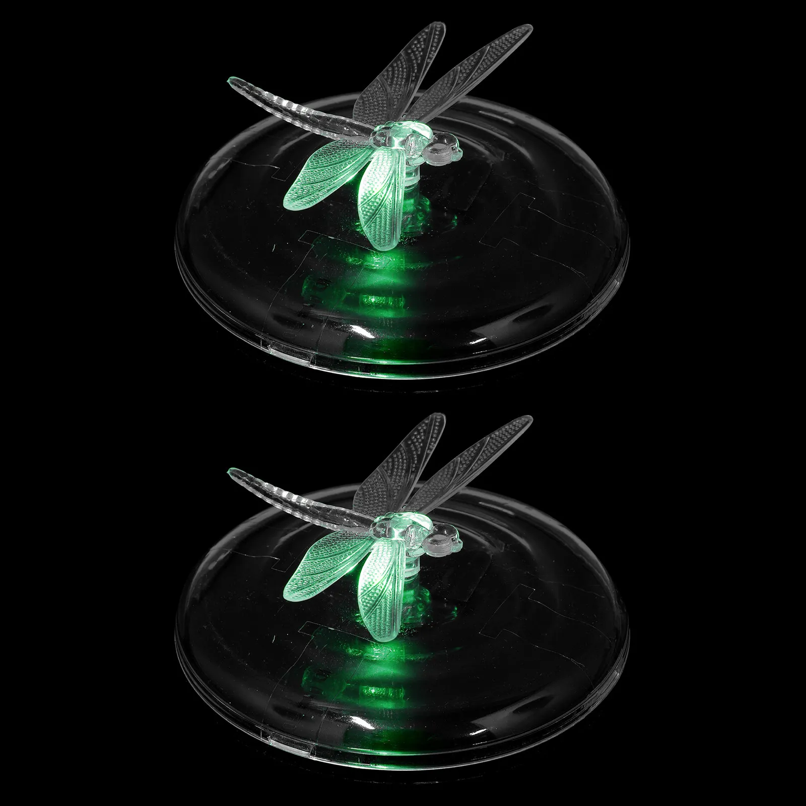 2 Pc Pool Floating Pond Lights Dragonfly Decor Solar Lamp for Pools Outdoor Black