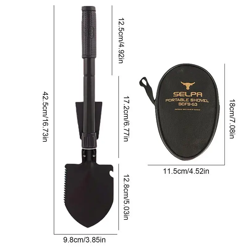 Imagem -06 - Sobrevivência Dobrável com Bolsa de Pano Oxford Mini Lightpeso Steel Trenching Tool Jardim e Escalada de Montanha Novo pá de