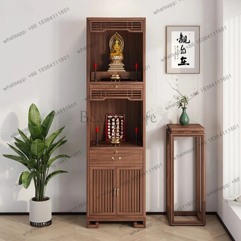 

Table Household Buddha Table Cabinet Solid Wood Three-layer Shentai Cabinet God of Wealth Landlord Buddha Cabinet