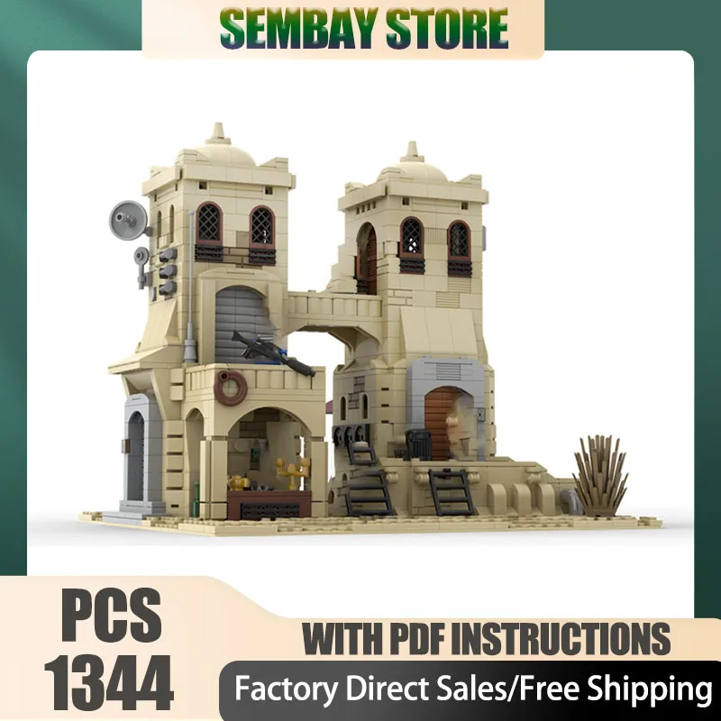 Medieval Castle Model Moc Building Bricks Modular Desert Tower # 4 Model Technology Blocks Christmas DIY Toy Construction Gifts
