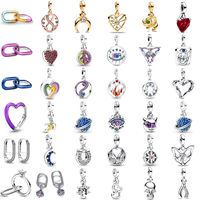 Fine 925 Silver Little Love Heart Charm Mini Beads ME yin-yang Pendant Fit Original Bracelet Women DIY Accessories Jewelry Gift