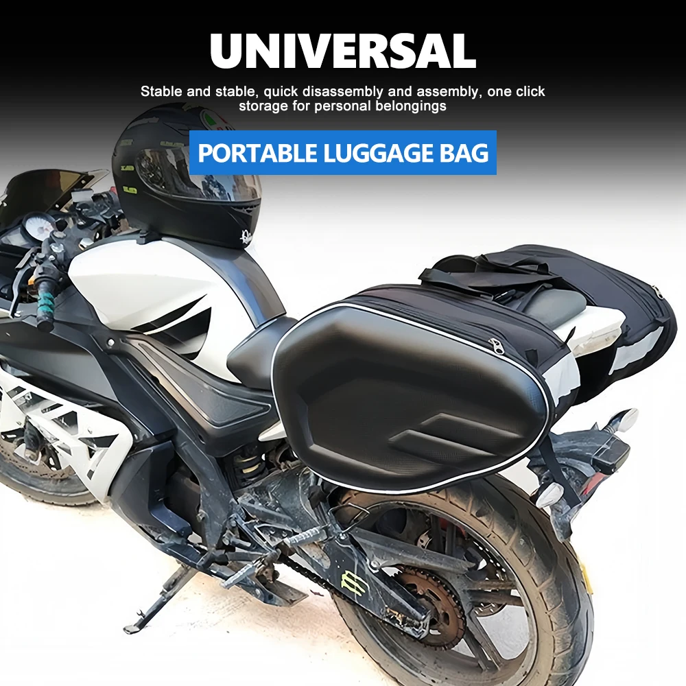 Motorcycle Waterproof Side Bag Multi‑Point Hook Quick‑Mount Wear‑Resistant Tear‑Proof Rear Duffel For Adventure Tour Mod Parts