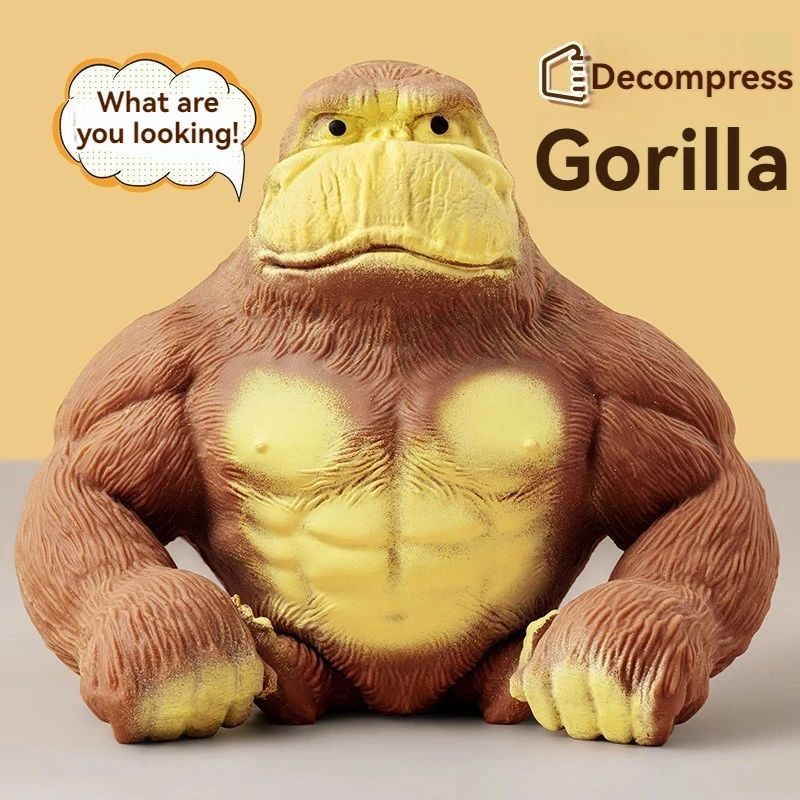 1pc Giant Antistress Gorilla Funny Gorilla Decompression Toy Doll Decompression Creative Toy Indestructible Soft Gorilla Statue