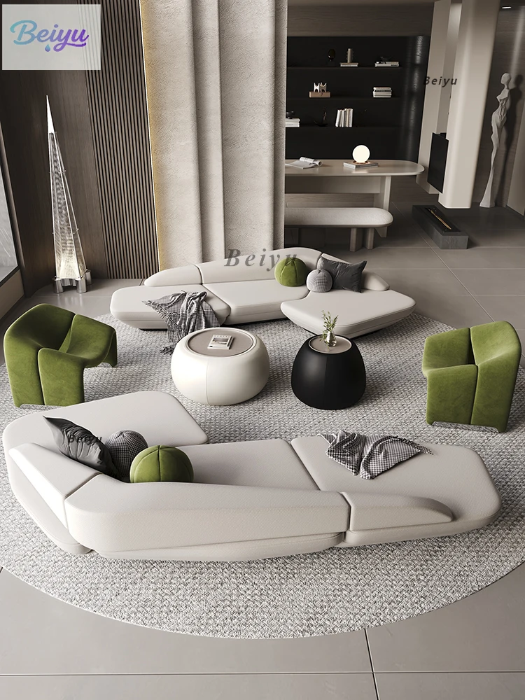 

Легкий роскошный офис продаж для переговоров, изогнутый угловой диван специальной формы, салон красоты, вестибюль отеля, зона отдыха в деловом отдыхе, прием