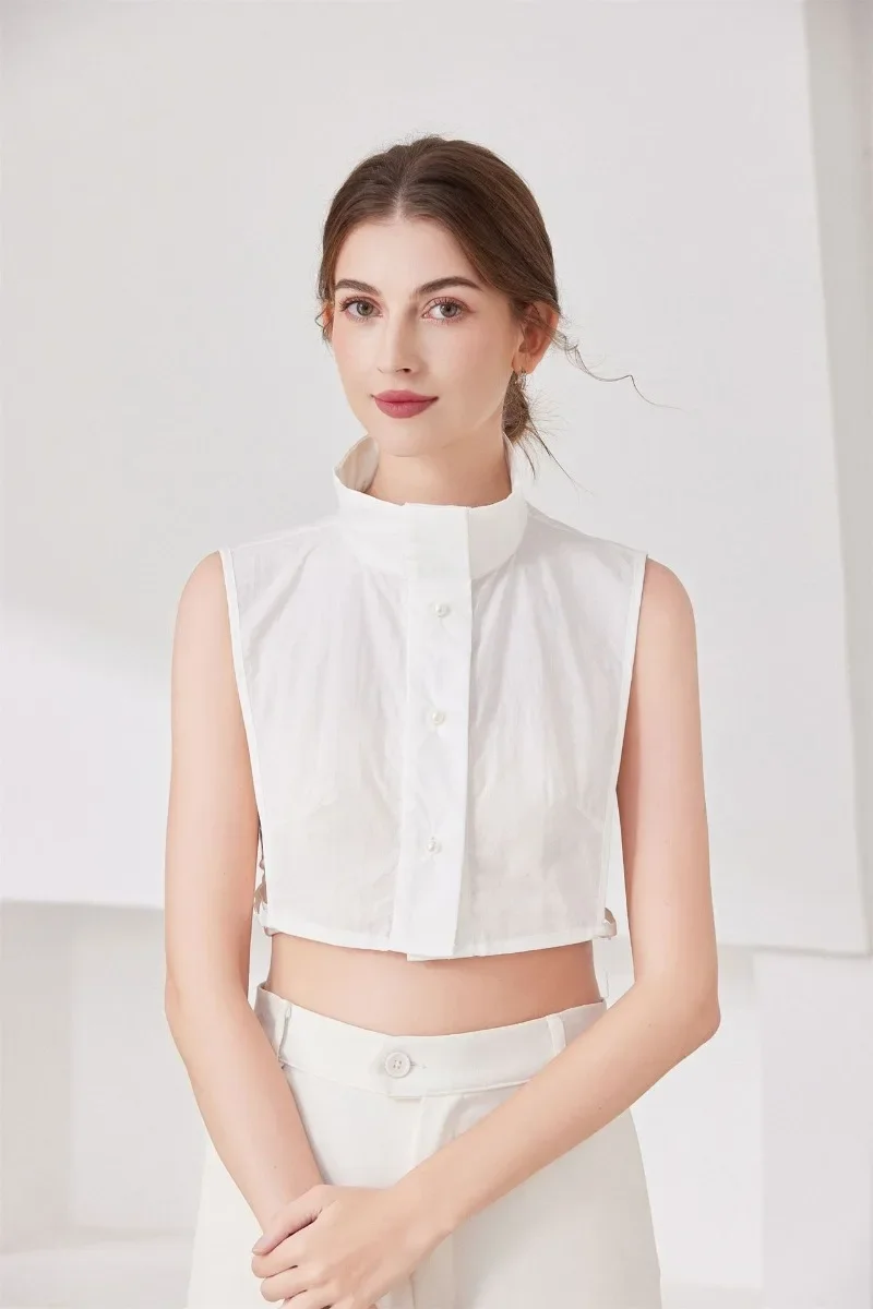 여성용 블라우스 스웨터 칼라 탈부착 가능한 가짜 칼라 화이트 하프 셔츠 스탠드 가짜 칼라 의류 액세서리