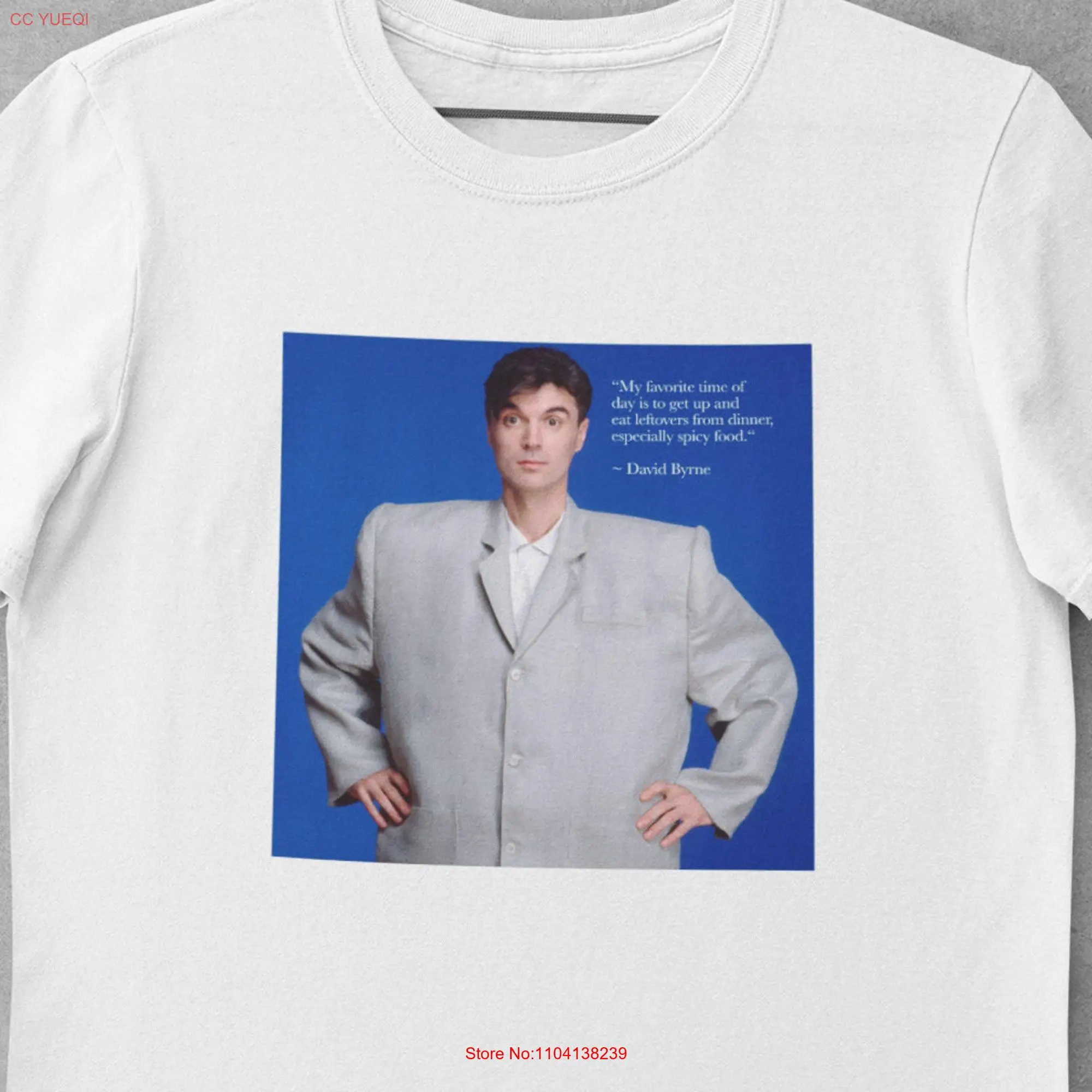 David Byrne T Shirt with Talking Heads for Boyfriend or Girlfriend long or short sleeves